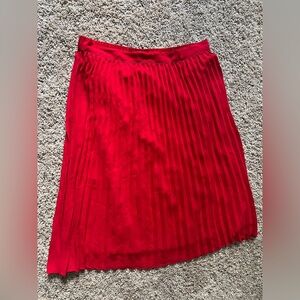 A new day L Elegant Red Pleated Skirt